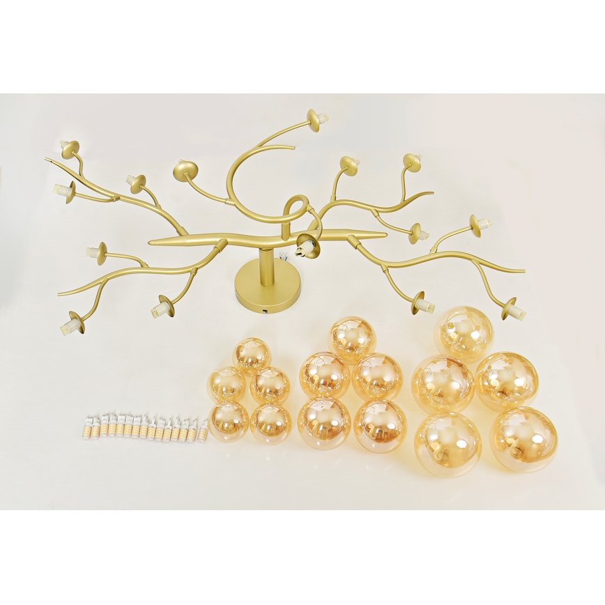 Brilagi - LED ytmonterad ljuskrona MISTEL 15xG9/3W/230V guld
