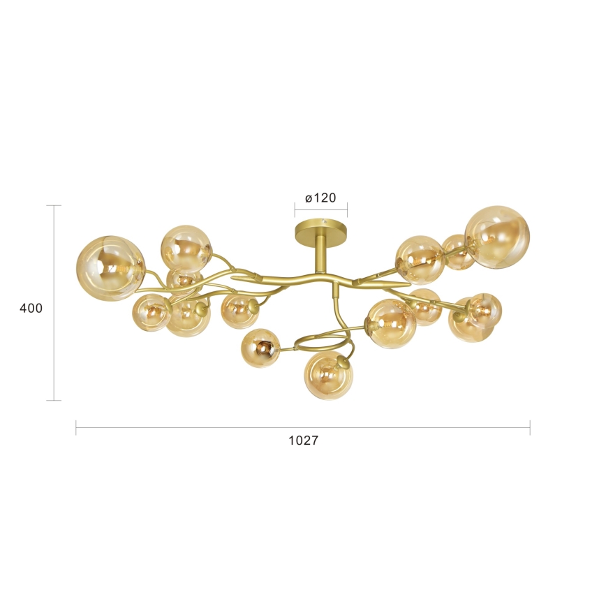 Brilagi - LED ytmonterad ljuskrona MISTEL 15xG9/3W/230V guld