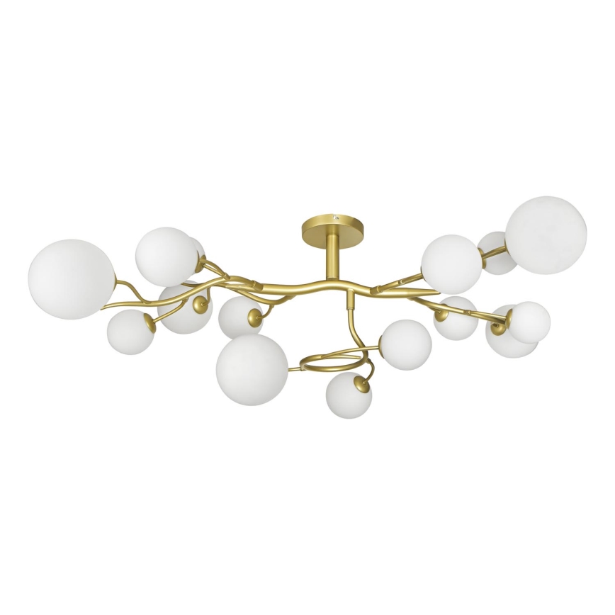 Brilagi - LED ytmonterad ljuskrona MISTEL 15xG9/3W/230V guld/vit