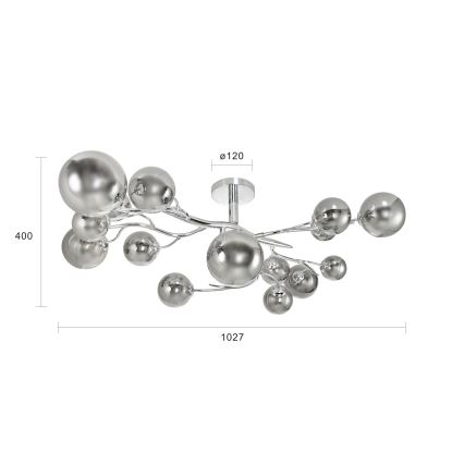 Brilagi - LED ytmonterad ljuskrona MISTEL 15xG9/3W/230V skinande krom/rökig