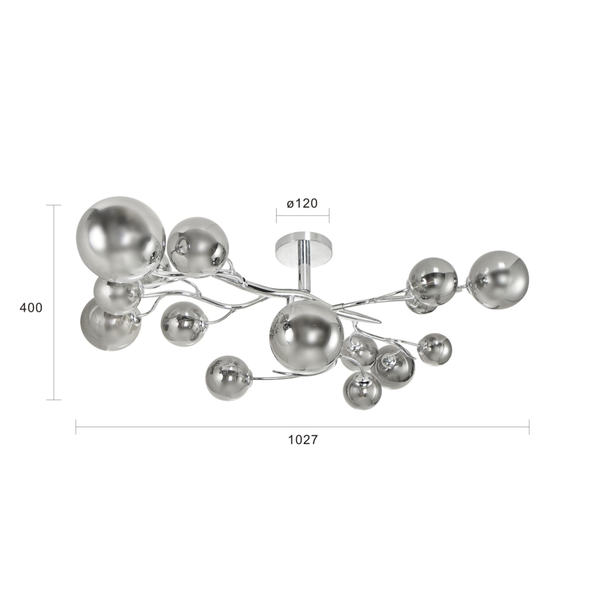 Brilagi - LED ytmonterad ljuskrona MISTEL 15xG9/3W/230V skinande krom/rökig