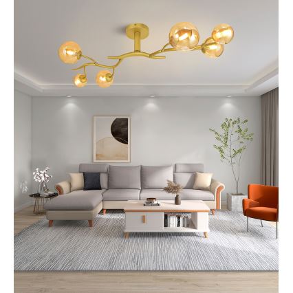 Brilagi - LED ytmonterad ljuskrona MISTEL 6xG9/3W/230V guld