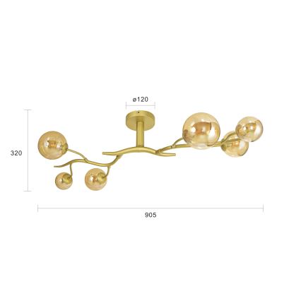 Brilagi - LED ytmonterad ljuskrona MISTEL 6xG9/3W/230V guld
