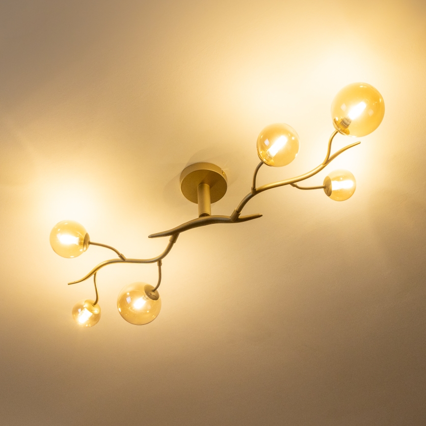 Brilagi - LED ytmonterad ljuskrona MISTEL 6xG9/3W/230V guld