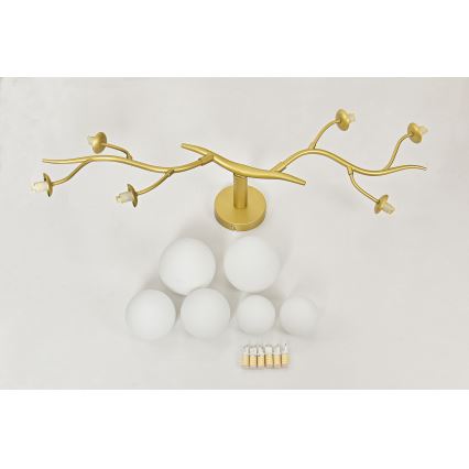 Brilagi - LED ytmonterad ljuskrona MISTEL 6xG9/3W/230V guld/vit