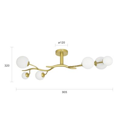 Brilagi - LED ytmonterad ljuskrona MISTEL 6xG9/3W/230V guld/vit