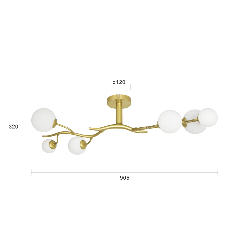 Brilagi - LED ytmonterad ljuskrona MISTEL 6xG9/3W/230V guld/vit