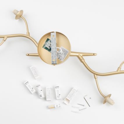 Brilagi - LED ytmonterad ljuskrona MISTEL 6xG9/3W/230V guld/vit