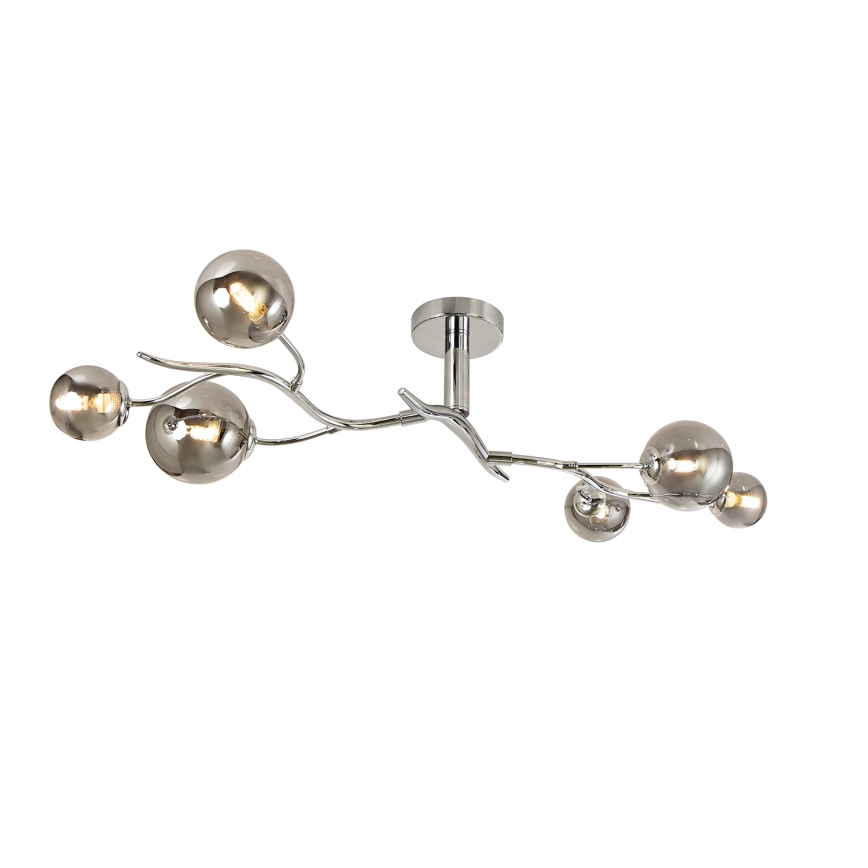 Brilagi - LED ytmonterad ljuskrona MISTEL 6xG9/3W/230V skinande krom/rökig