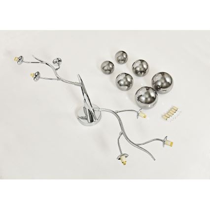 Brilagi - LED ytmonterad ljuskrona MISTEL 6xG9/3W/230V skinande krom/rökig