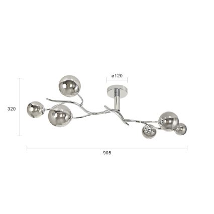 Brilagi - LED ytmonterad ljuskrona MISTEL 6xG9/3W/230V skinande krom/rökig
