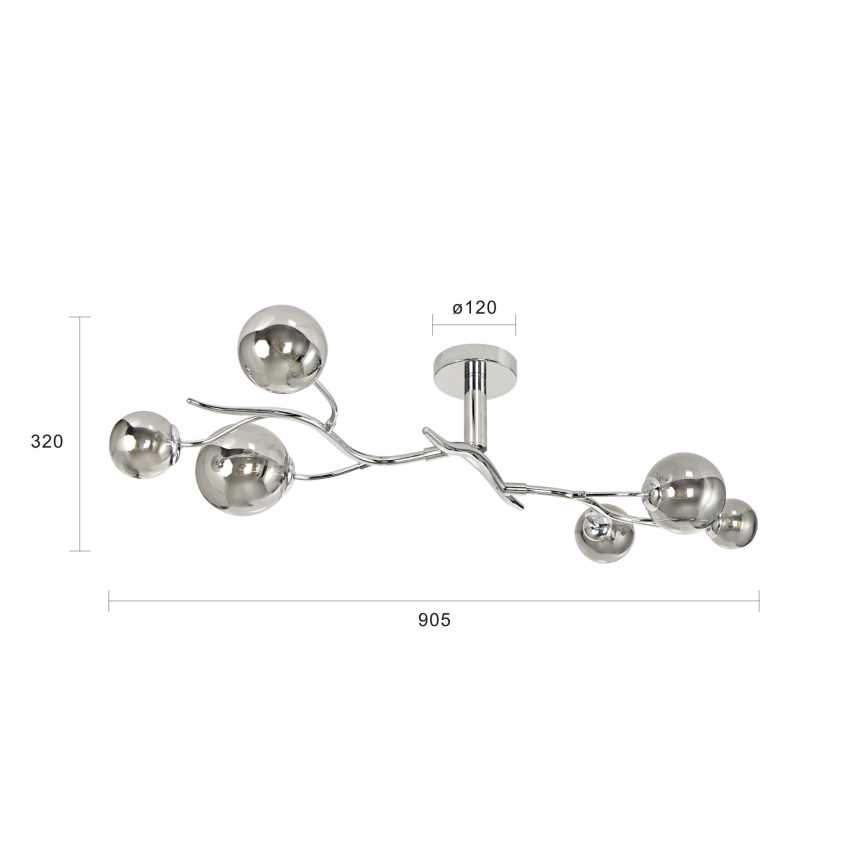 Brilagi - LED ytmonterad ljuskrona MISTEL 6xG9/3W/230V skinande krom/rökig