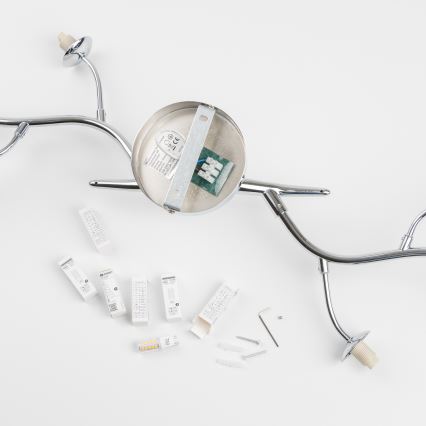 Brilagi - LED ytmonterad ljuskrona MISTEL 6xG9/3W/230V skinande krom/rökig