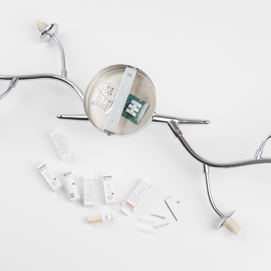 Brilagi - LED ytmonterad ljuskrona MISTEL 6xG9/3W/230V skinande krom/rökig