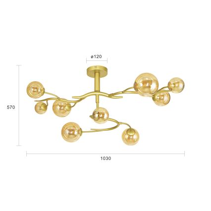 Brilagi - LED ytmonterad ljuskrona MISTEL 9xG9/3W/230V guld