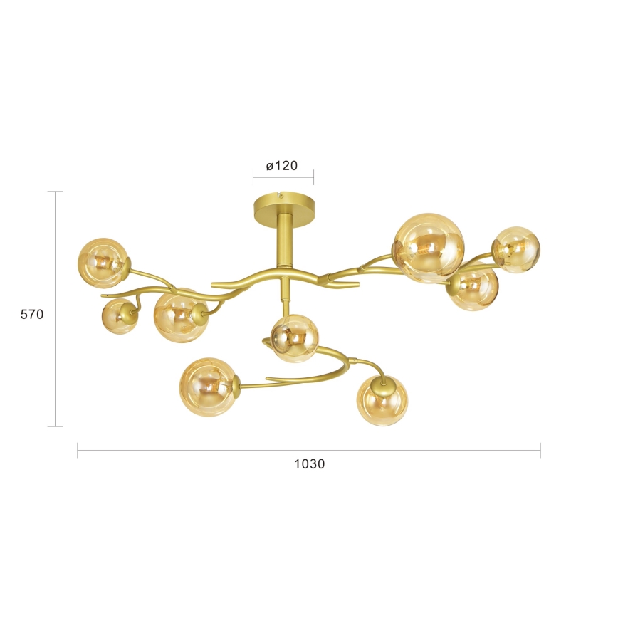 Brilagi - LED ytmonterad ljuskrona MISTEL 9xG9/3W/230V guld