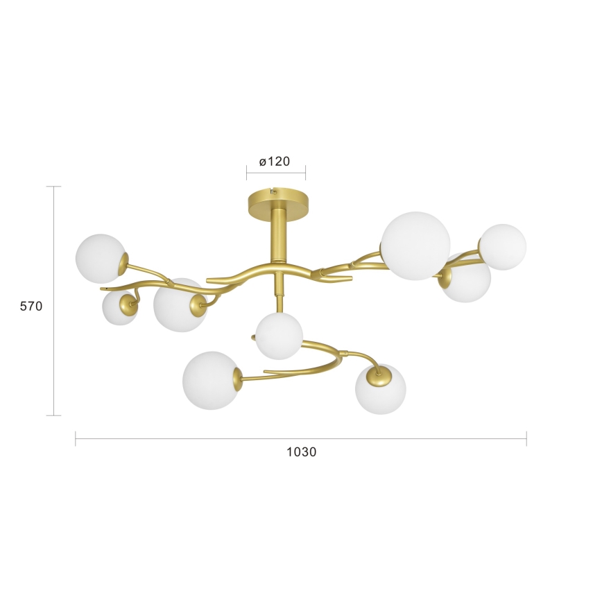 Brilagi - LED ytmonterad ljuskrona MISTEL 9xG9/3W/230V guld/vit