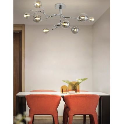 Brilagi - LED ytmonterad ljuskrona MISTEL 9xG9/3W/230V skinande krom/rökig