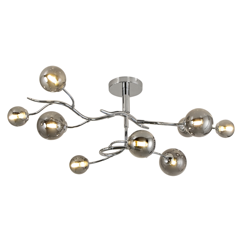 Brilagi - LED ytmonterad ljuskrona MISTEL 9xG9/3W/230V skinande krom/rökig