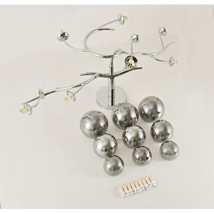 Brilagi - LED ytmonterad ljuskrona MISTEL 9xG9/3W/230V skinande krom/rökig