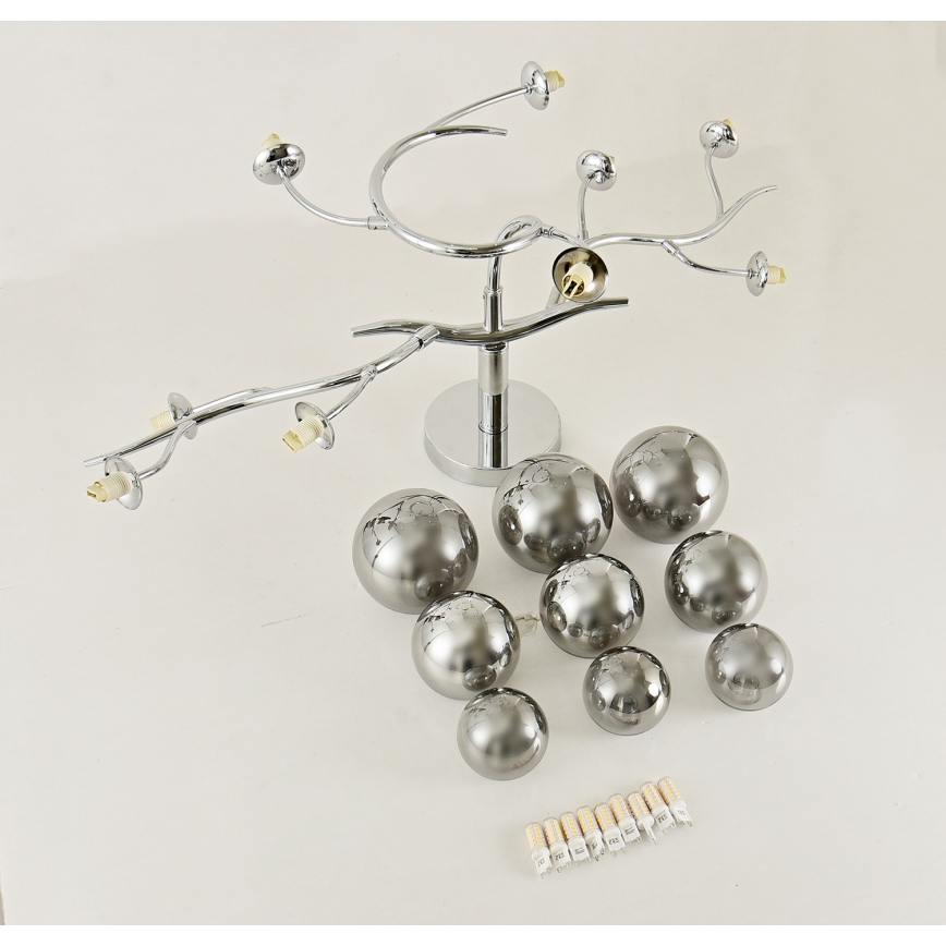 Brilagi - LED ytmonterad ljuskrona MISTEL 9xG9/3W/230V skinande krom/rökig