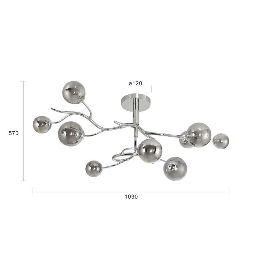 Brilagi - LED ytmonterad ljuskrona MISTEL 9xG9/3W/230V skinande krom/rökig