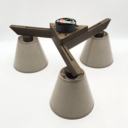 Brilagi - LED ytmonterad taklampa ANTHONY 3xE14/40W/230V ek/valnöt/beige