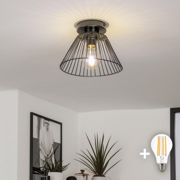 Brilagi - LED ytmonterad taklampa CERIA WIRE 1xE27/40W/230V Ø 30 cm svart