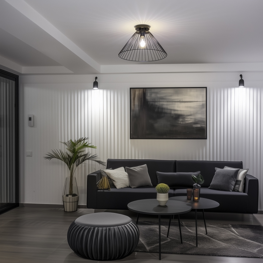 Brilagi - LED ytmonterad taklampa CERIA WIRE 1xE27/40W/230V Ø 45 cm svart