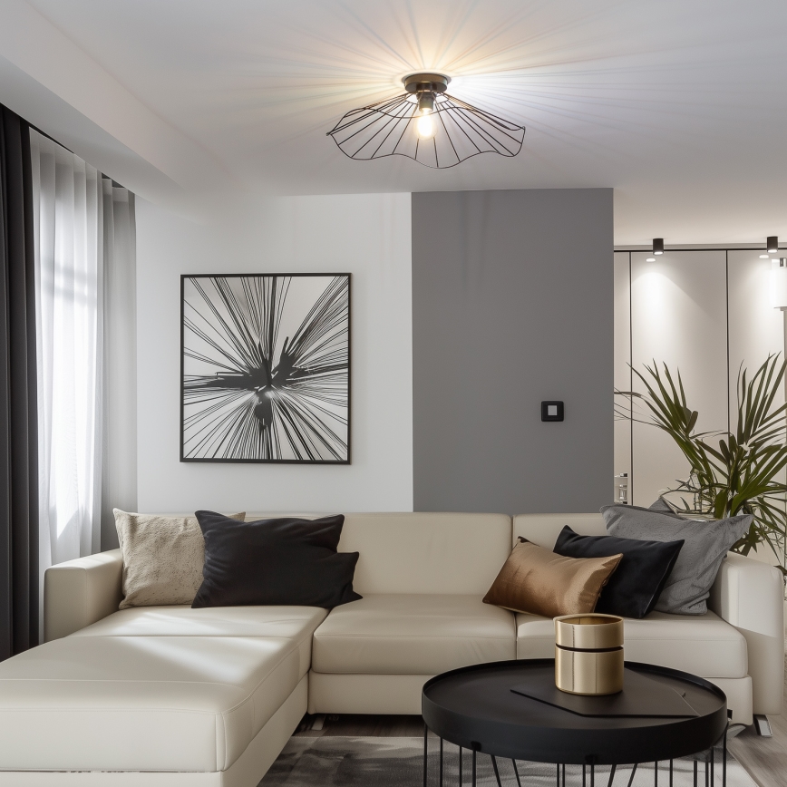 Brilagi - LED ytmonterad taklampa CERIA WIRE 1xE27/40W/230V Ø 60 cm svart