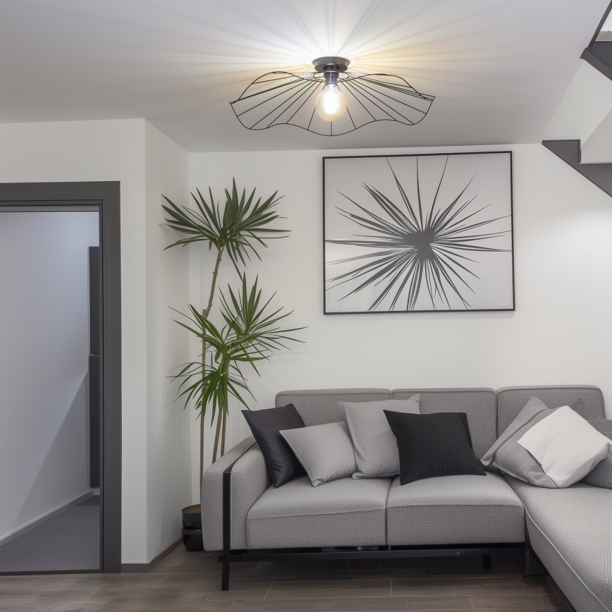 Brilagi - LED ytmonterad taklampa CERIA WIRE 1xE27/40W/230V Ø 80 cm svart