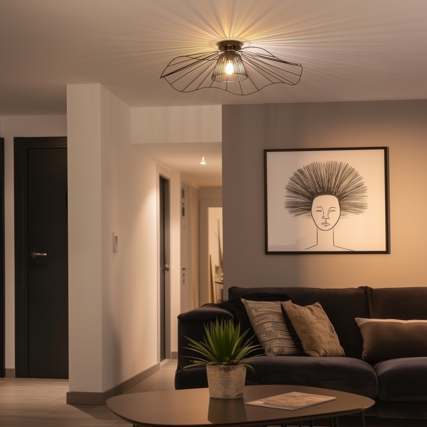 Brilagi - LED ytmonterad taklampa CERIA WIRE 1xE27/40W/230V Ø 80 cm svart