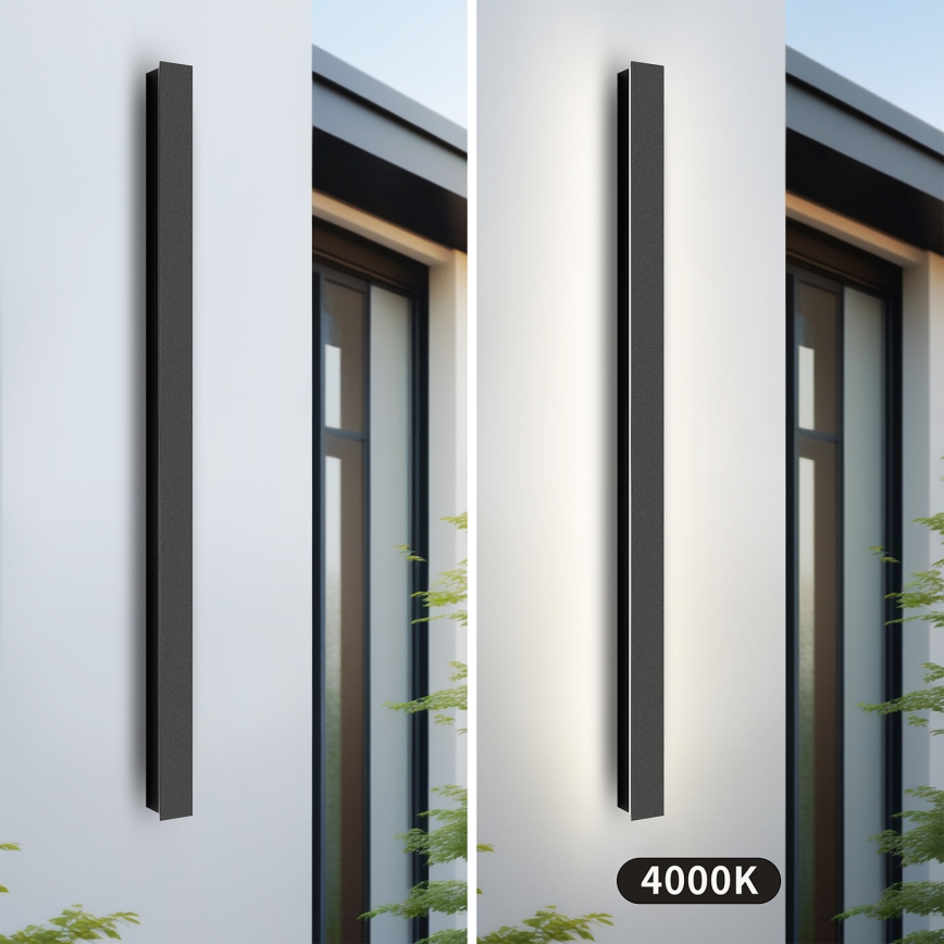 Brilagi - LED utomhusväggarmatur LINEAR LED/22W/230V 4000K IP65 100 cm svart CRI 90