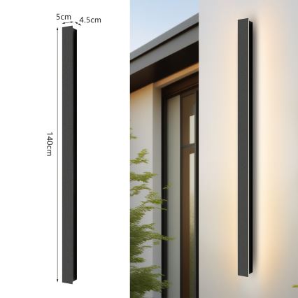 Brilagi - LED-utomhusvägglampa LINEAR LED/32W/230V 4000K IP65 140 cm svart CRI 90