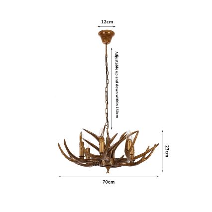 Brilagi - Ljuskrona med kedja DEER 6xE14/10W/230V Ø 70 cm