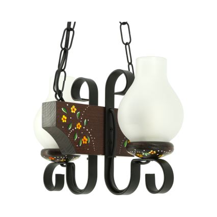 Brilagi - Ljuskrona med kedja QUEEN 2xE14/40W/230V bok/wenge