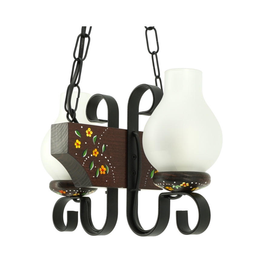 Brilagi - Ljuskrona med kedja QUEEN 2xE14/40W/230V bok/wenge