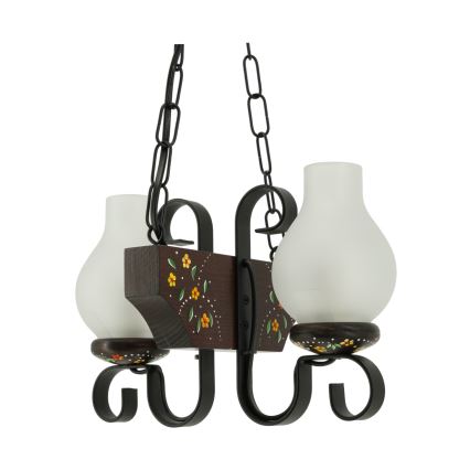 Brilagi - Ljuskrona med kedja QUEEN 2xE14/40W/230V bok/wenge