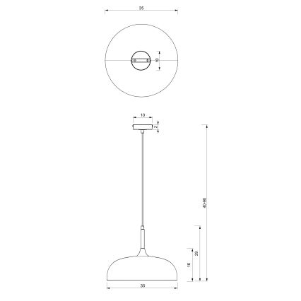 Brilagi - Ljuskrona med textilsladd ABRAHAM 1xE27/60W/230V diameter 35 cm beige