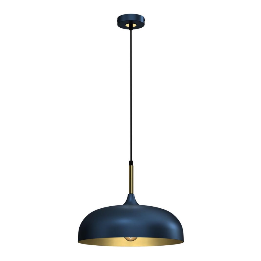 Brilagi - Ljuskrona med textilsladd ABRAHAM 1xE27/60W/230V diameter 35 cm blå