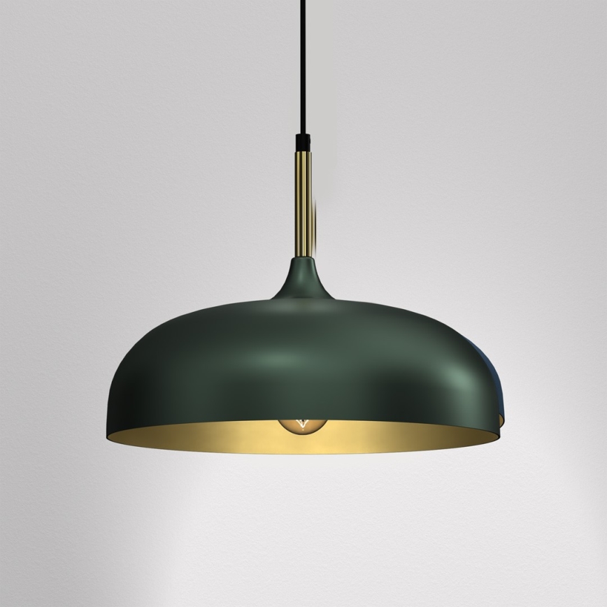 Brilagi - Ljuskrona med textilsladd ABRAHAM 1xE27/60W/230V diameter 35 cm grön