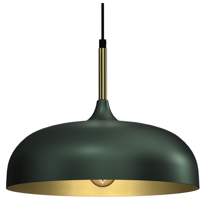 Brilagi - Ljuskrona med textilsladd ABRAHAM 1xE27/60W/230V diameter 35 cm grön
