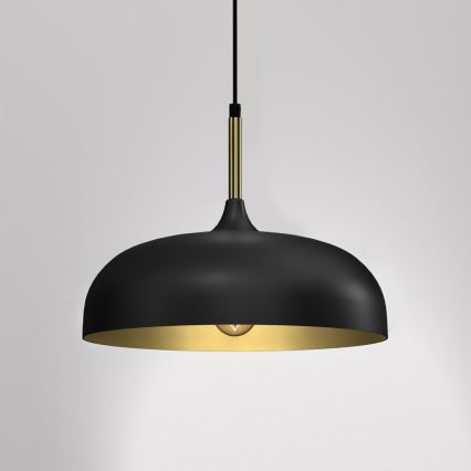 Brilagi - Ljuskrona med textilsladd ABRAHAM 1xE27/60W/230V diameter 35 cm svart