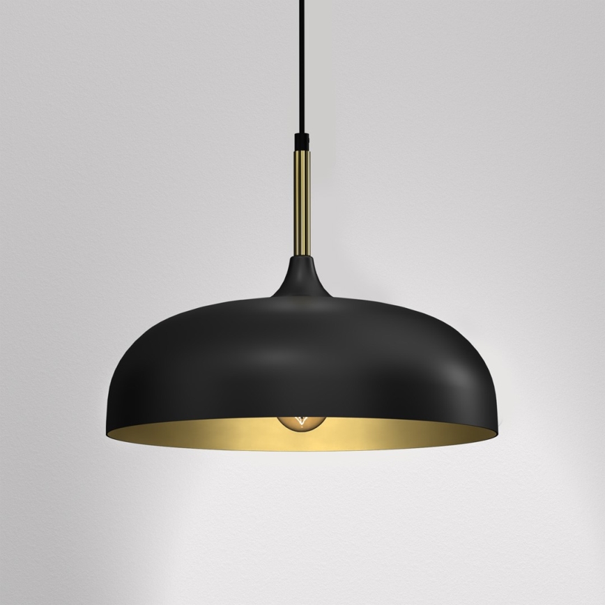 Brilagi - Ljuskrona med textilsladd ABRAHAM 1xE27/60W/230V diameter 35 cm svart