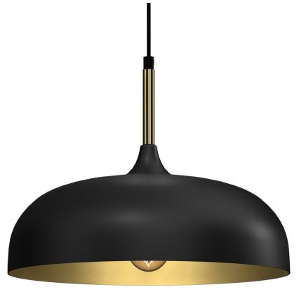 Brilagi - Ljuskrona med textilsladd ABRAHAM 1xE27/60W/230V diameter 35 cm svart