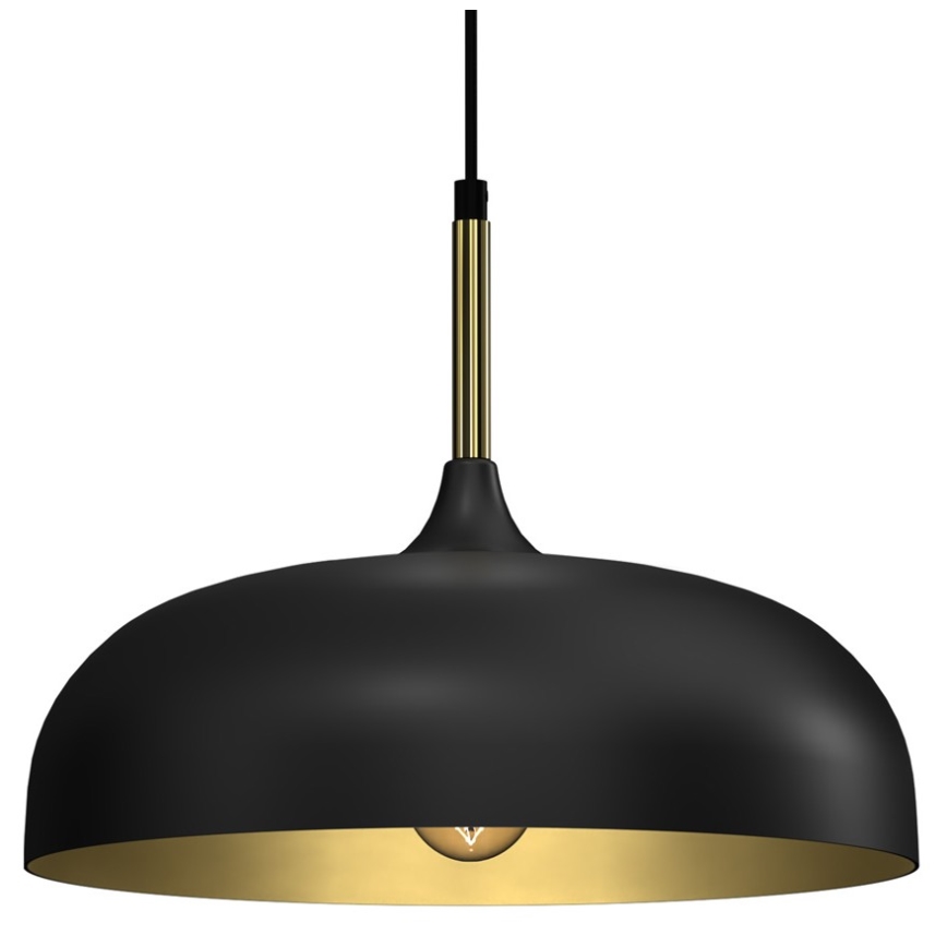 Brilagi - Ljuskrona med textilsladd ABRAHAM 1xE27/60W/230V diameter 35 cm svart