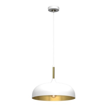 Brilagi - Ljuskrona med textilsladd ABRAHAM 1xE27/60W/230V diameter 35 cm vit