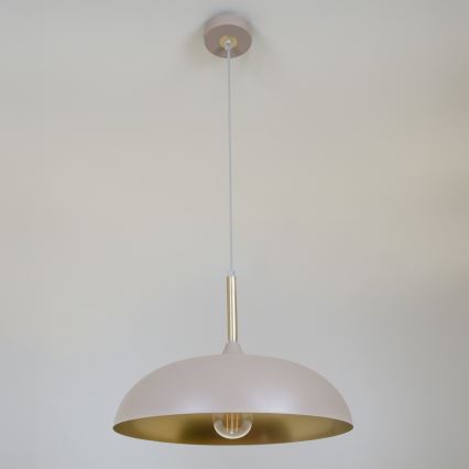 Brilagi - Ljuskrona med textilsladd ABRAHAM 1xE27/60W/230V diameter 45 cm beige