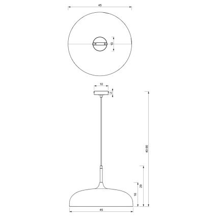 Brilagi - Ljuskrona med textilsladd ABRAHAM 1xE27/60W/230V diameter 45 cm svart