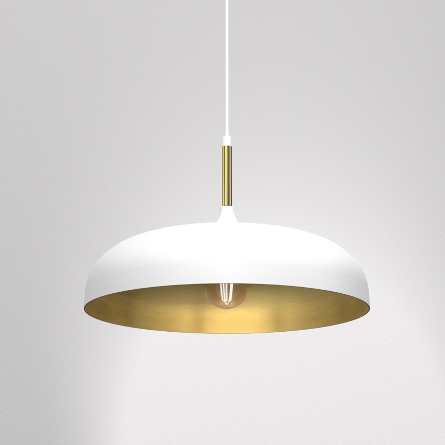 Brilagi - Ljuskrona med textilsladd ABRAHAM 1xE27/60W/230V diameter 45 cm vit